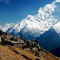 Nepal - Gyaru village with Annapurna II